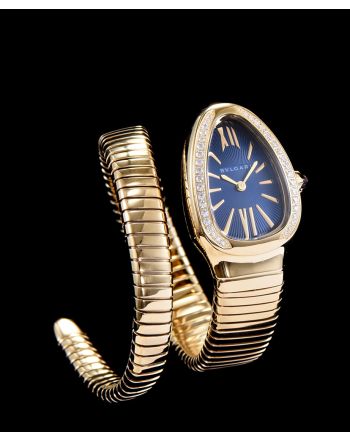 Bvlgari 18ct gold and diamond watch Blue