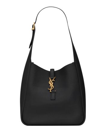 Saint Laurent Le 5 A 7 Soft Small Hobo Bag In Smooth Leather Black