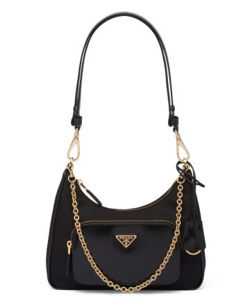 Prada Re-Nylon And Brushed Leather Mini-bag 1BC198 Black